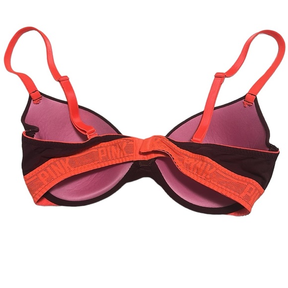 PINK Victoria Secret Maroon Orange Wear Everywhere Demi Bra Size 34D - Picture 2 of 2